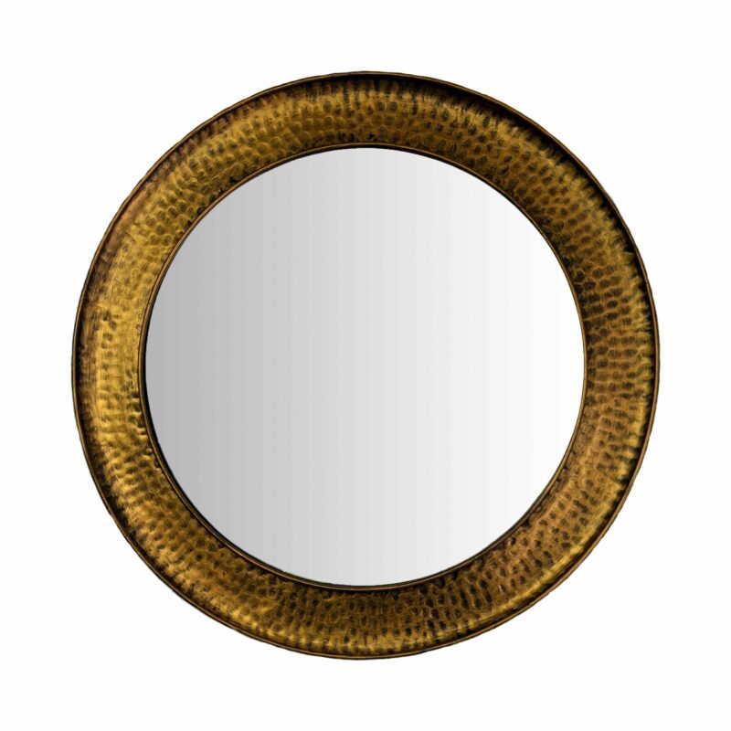 Bronze metal rimmed mirror