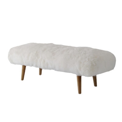 SHEEPSKIN BED STOOL WINTER WHITE